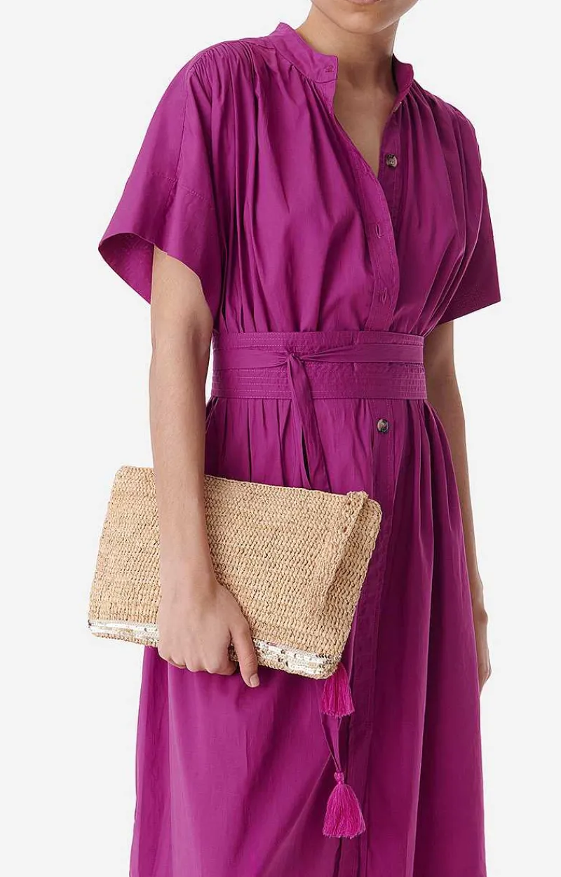 Raffia Zipped Clutch>Vanessa Bruno Hot
