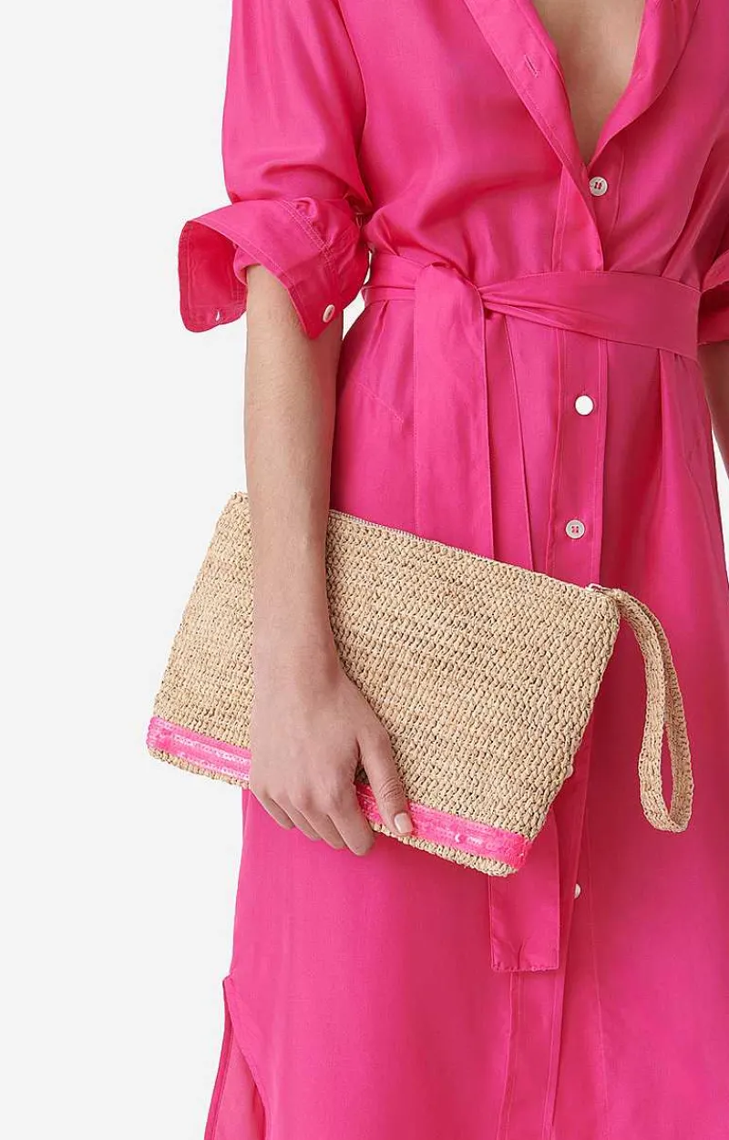 Raffia And Sequins Clutch>Vanessa Bruno New