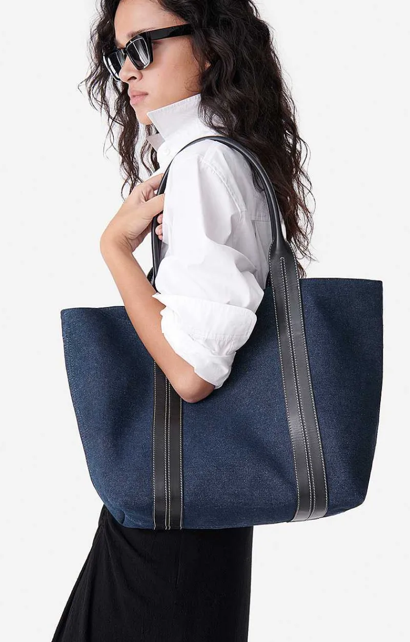 Leather And Cotton Cabas Tote>Vanessa Bruno Discount
